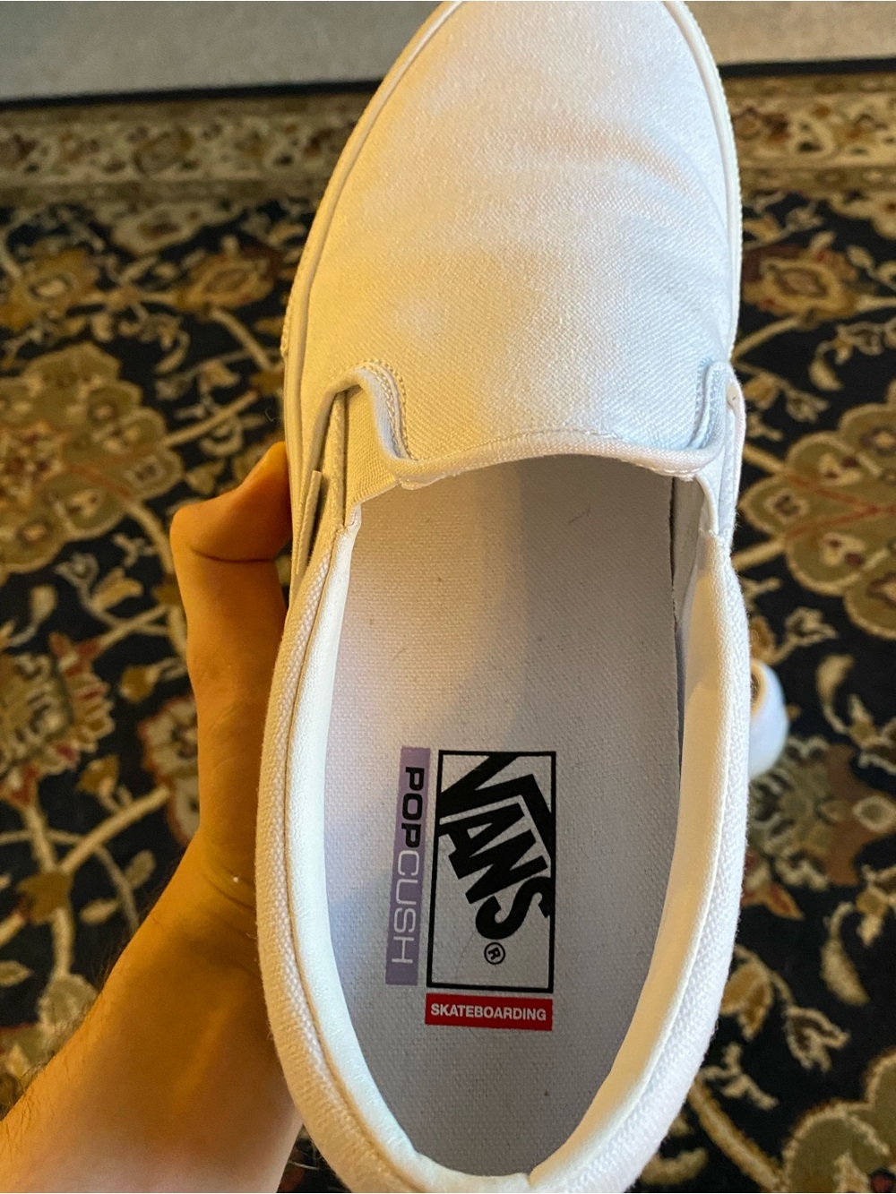 Vans White Classic Slip-On Canvas Loafers - Picture 4 of 11